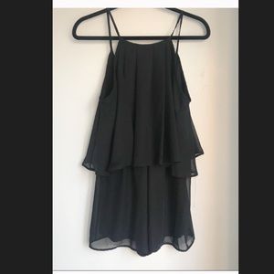 FINN & CLOVER black ruffle ROMPER